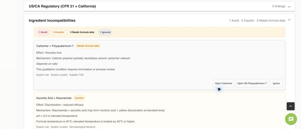 QA example: caution and missing process data remain distinct