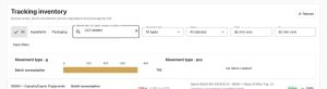 CCT lot: −700 g recorded, 5000 → 4300 g